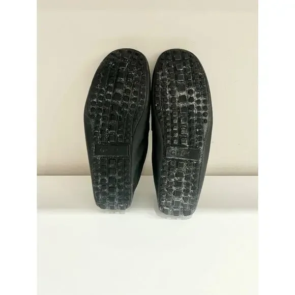 Gucci Leather Slip On Loafer Black with Gold Buckle and Red/Green Stripe Mens 11 - Picture 7 of 7